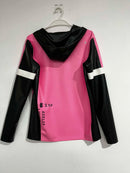 Black and Pink Latex Top / Jacket — Two-Tone Rubber Hooded Shirt