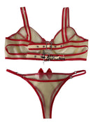 Latex Gummi Bow Shorts Bra Set Underwear Thong