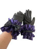 Ladies Latex Gloves Rubber Gloves with Bow Ruffles