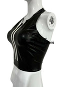 Latex Tank Crop Tops Vest Camis Cropped + Shorts Briefs Tights Set