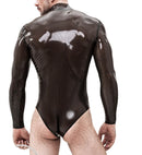 Men's One-piece Latex Tights Triangular Swimsuit Rubber Jumpsuit