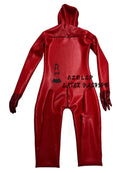 Red 1.0mm Latex Bodysuit – Full Coverage with Hood, Gloves, and Socks Rubber Bodysuit