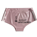 Women's Lake Blue Rubber Briefs with White Stripes on The Sides Latex Sports Shorts