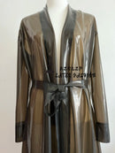 Transparent Black Sexy Latex Gummi Robes for Men and Women. Rubber Jackets Handmade Outerwear