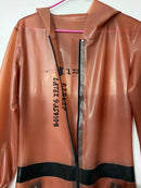 Unisex Transparent Brown Latex Casual Hooded Jumpsuit/rubber Bodysuit