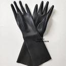 Black Natural Latex Rubber Short Gloves