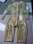 Latex Round Neck Catsuit/bodysuit with 3D Molded Bust, Back and Crotch Zippers