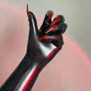 Black latex manicure gloves