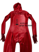 Red 1.0mm Latex Bodysuit – Full Coverage with Hood, Gloves, and Socks Rubber Bodysuit