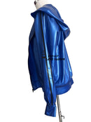 Latex Sports Suit Long Sleeve Cardigan Rubber Uniform Hoodie Top
