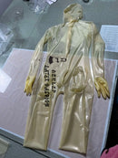 Men's Transparent Latex Full-coverage Tight-fitting Bodysuit with Condom