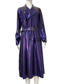 Plus Size Unisex Fashion Latex Trench Coats Slim Long Sleeve Belted Coat Rubber Windbreaker Overcoat