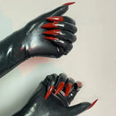 Black latex manicure gloves