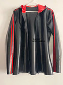Black&red Men's Long Sleeve Jacket Casual Hooded Coat