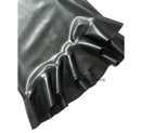 Women's Latex High-waisted Midi Skirt with Ruffles A-line Design