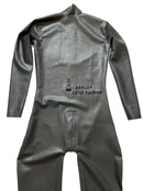 Black Chlorinated Latex Catsuit Rubber Catsuit Back Crotch Zipper