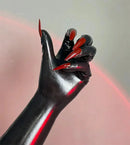 Black latex manicure gloves
