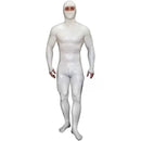 Handmade Men's White Full Body Latex Catsuit Bondage Rubber Bodysuit Hood with Back Crotch Zip