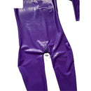 Latex Unisex Catsuit Lila Gummi-Bodysuit mit Rückenreißverschluss Zentai Unitard Kostüm