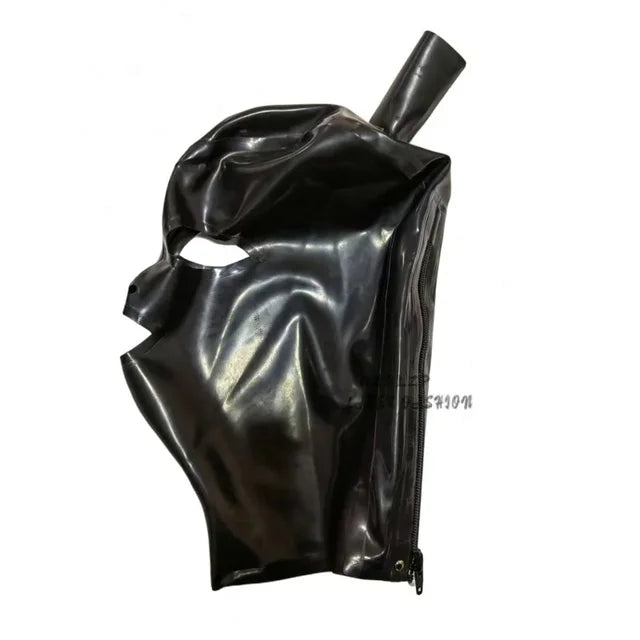 Latex Hood Mask Beautiful Headgear With Hairpin