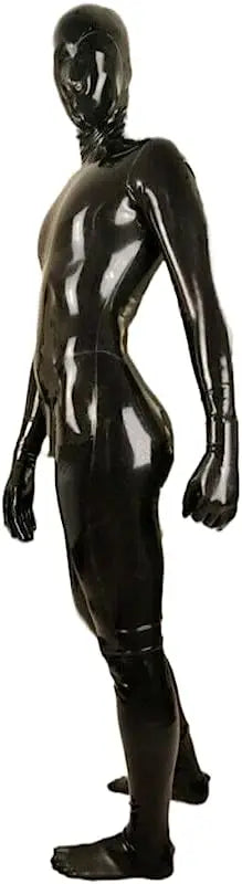 Sexy Men's Full Body Latex Gummi Catsuit Fetish Ruuber Bodysuits Toes Socks with Back Crotch Zipper