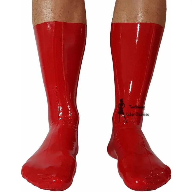 Rubber Tights Red Latex Rubber Socks Handmade