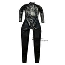 天然ラテックス メンズ ショルダージップ キャットスーツ 斜めダブルジッパー ラバーボディスーツ コスプレ