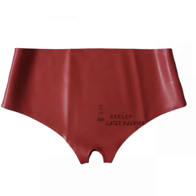 Female Latex Rubber Short Open Range Underwear Panties Briefs