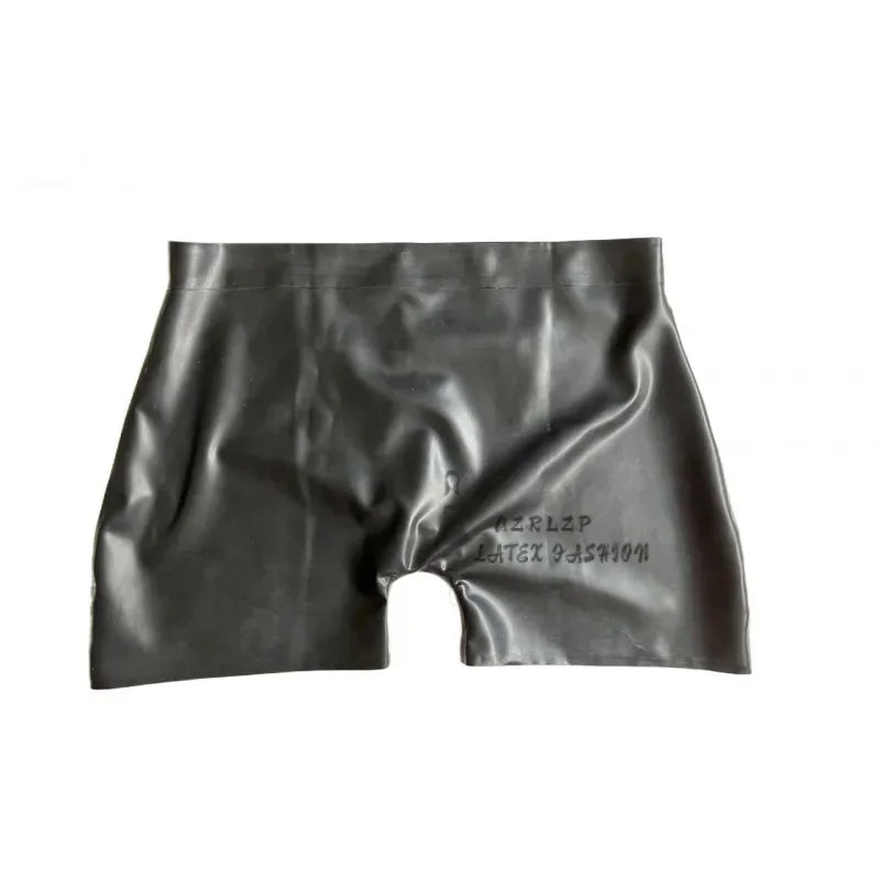 Latex Rubber Leotard Sexy Party Boxer Shorts With Crotch Piece 0.4M