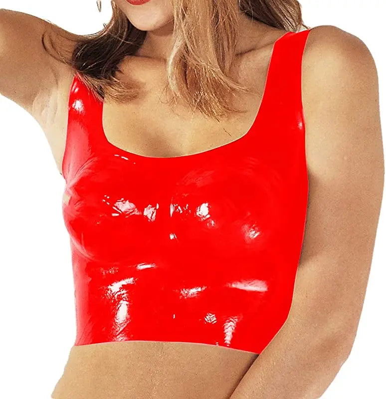 Sexy Lingerie Ladies Erotic Lingerie Swimsuit Latex Rubber Fetish Bra Vest