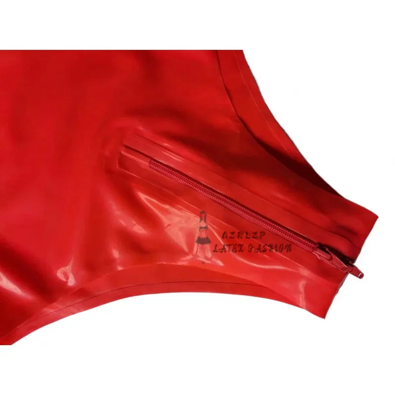 Male 100% Latex Bodysuit Long Sleeve High Cut Leotard Rubber Latex Swimming Latex Catsuit Crotch Zipper