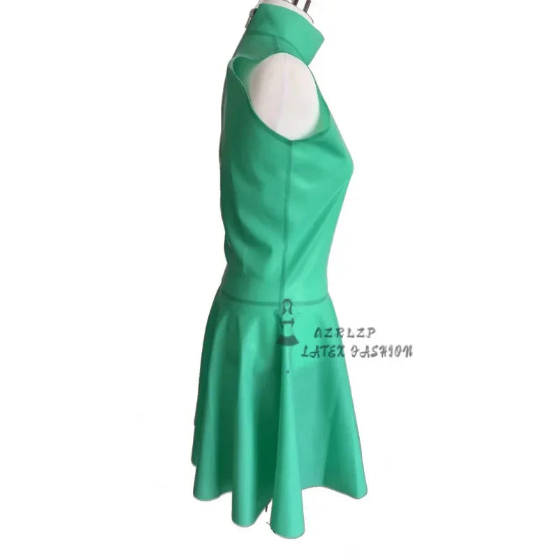 Handmade Sleeveless Latex Gummi Dresses Mini Skirts back zippers Club Wear Party  Customized