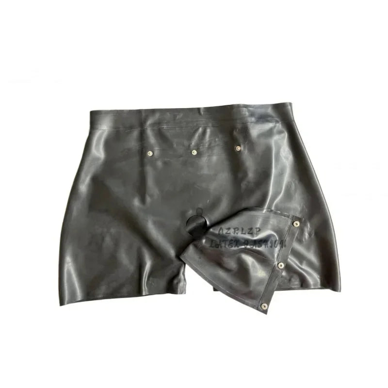 Latex Rubber Leotard Sexy Party Boxer Shorts With Crotch Piece 0.4M