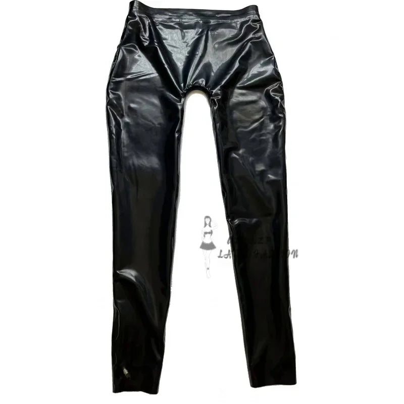 Latex Pants Rubber Black Sexy 0.4mm Handmade Custom Role Playing