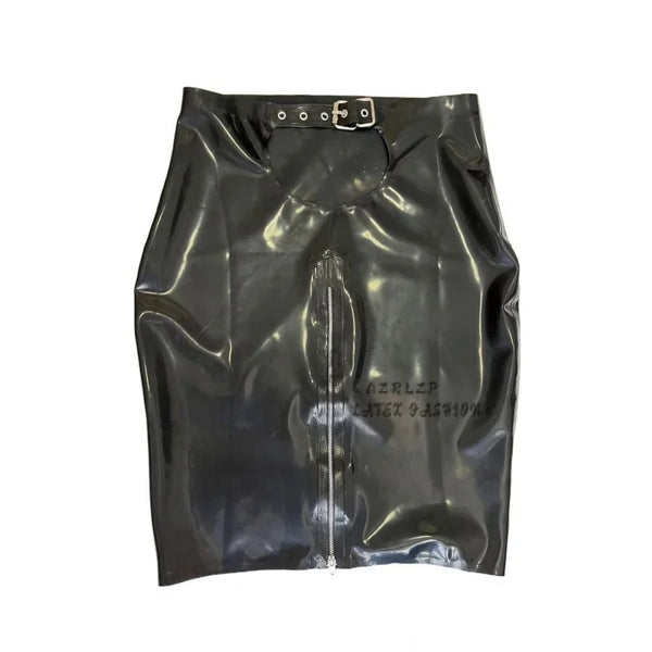 Mini Sexy Latex Swing Skirts with Zipper at Back Short Rubber Bottoms