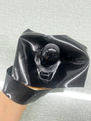 Black Latex Gummi Rubber Fetish Mask with Inner Mouth Sheath