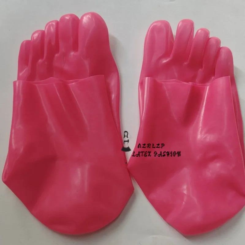 Latex Socks, Hot Pink Latex Toe Socks, One Molding, Thickness 0.4mm