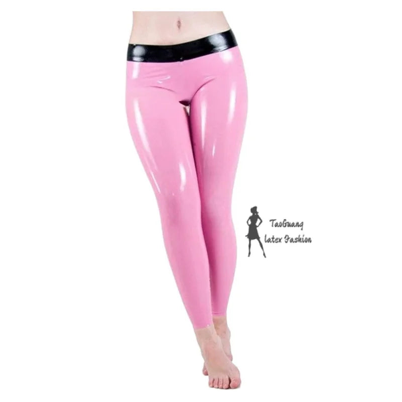 Latex Pants Trousers Sexy Unisex Leggings Rubber Tights No Zipper