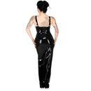 Sexy Latex Gummi Träger Bandage Midikleid Rückenfrei Einseitig Geschlitzt Spaghettiträgerkleid Ärmelloses Bodycon Kleid