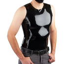 Black Latex Men Vest Top Classic Shirt Crew Neck Sleeveless Costume Male Tops Rubber O-Neck Vest