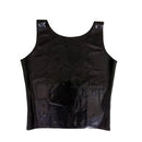 Black Latex Men Vest Top Classic Shirt Crew Neck Sleeveless Costume Male Tops Rubber O-Neck Vest